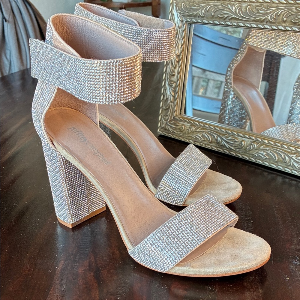 Jeffrey Campbell Glittering Silver Heels